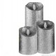 MOVINFLAME 3 CANDELE LED IN VERA CERA GLITTER ARGENTO CON TELECOMANDO - 7,5CM / 12,5CM / 18CM