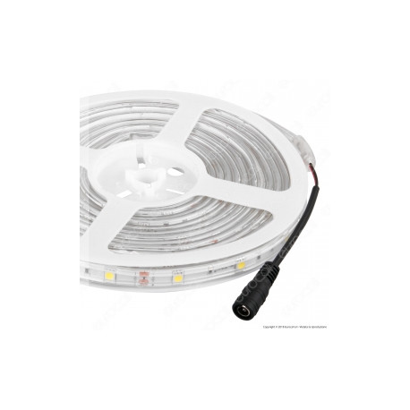 V-TAC STRISCIA LED 5050 IMPERMEABILE MONOCOLORE 30 LED/METRO - BOBINA DA 5 METRI - SKU 2144