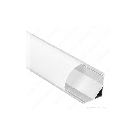 V-TAC PROFILO ANGOLARE IN ALLUMINIO PER STRISCE LED COPERTURA OPACA - LUNGHEZZA 1 METRO - SKU 9947