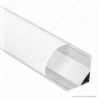 V-TAC PROFILO ANGOLARE IN ALLUMINIO PER STRISCE LED COPERTURA OPACA - LUNGHEZZA 1 METRO - SKU 9947