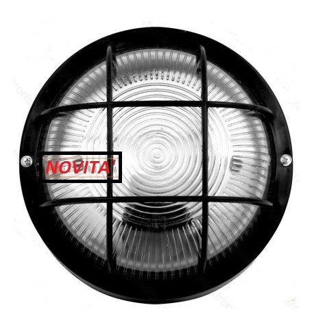 VELAMP BUBBLE PLAFONIERA IN VETRO PER LAMPADINE E27 IP44 - COLORE NERO