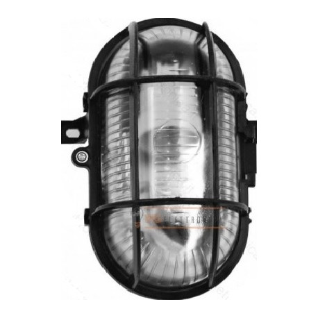 VELAMP TURTLE PLAFONIERA IN VETRO PER LAMPADINE E27 IP44 - COLORE NERO