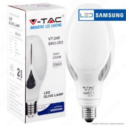 V-TAC VT-240 LAMPADINA LED OLIVE LAMP E27 36W CHIP SAMSUNG - SKU 283 / 284 / 285