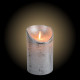 MOVINFLAME 3 CANDELE LED IN VERA CERA GLITTER ARGENTO CON TELECOMANDO - 7,5CM / 12,5CM / 18CM