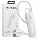 V-TAC VT-6700 AURICOLARE BLUETOOTH HEADSET COLORE BIANCO - SKU 7701