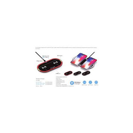 V-TAC VT-1213 CARICATORE WIRELESS 5W+5W RICARICA 2 DISPOSITIVI COLORE NERO - SKU 7739 / 7740 / 7741