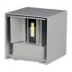V-TAC VT-759 LAMPADA LED DA MURO 5W WALL LIGHT GRIGIA CON DOPPIO LED SMD APPLIQUE IP65 - SKU 217080 / 217089