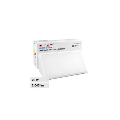 V-TAC VT-8055 LAMPADA LED DA MURO 20W WALL LIGHT SMD APPLIQUE IP65 COLORE BIANCO - SKU 6816 / 6817 / 6818
