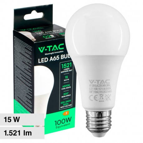 V-Tac VT-2015 Lampadina LED E27 15W A65 Goccia SMD - SKU 214453 / 214454 / 214455