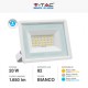 V-Tac VT-4924 Faro LED Floodlight 20W SMD IP65 Colore Bianco - SKU 6740 / 6741 / 6742
