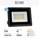 V-Tac VT-4924 Faro LED Floodlight 20W SMD IP65 Colore Nero - SKU 6737 / 6738 / 6739
