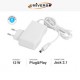 Universo Alimentatore 12W 12V IP44 Plug&Play con Jack 2.1 Colore Bianco - mod. S-1A-12V-B