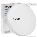V-TAC GALLERY VT-8412 PLAFONIERA LED ROTONDA 12W SMD CHANGING COLOR CCT 3IN1 CON DRIVER - SKU 217603