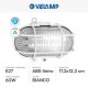 Velamp Turtle Plafoniera in Vetro per Lampadine E27 IP44 - Colore Bianco - mod.TURTLE-B