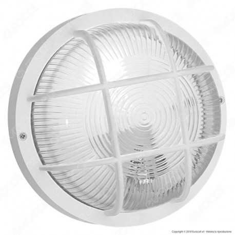 Velamp Bubble Plafoniera in Vetro per Lampadine E27 IP44 - Colore Bianco - mod.BUBBLE-B