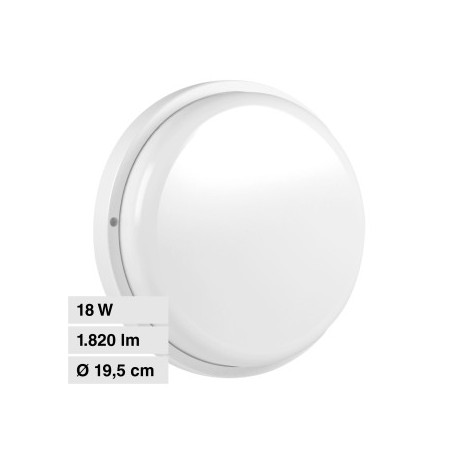 V-Tac VT-8096 Plafoniera LED Rotonda 18W SMD IP54 Colore Bianco - SKU 10198 / 10199 / 10200